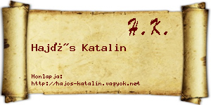 Hajós Katalin névjegykártya